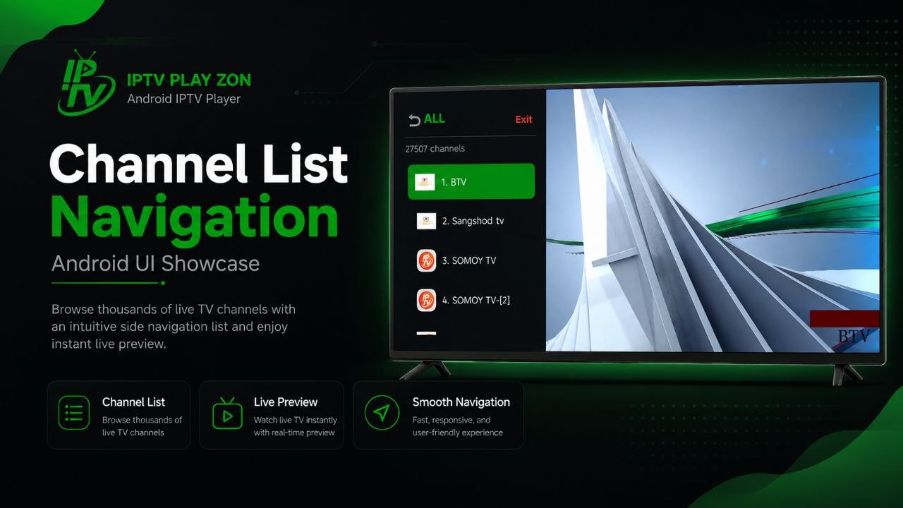 Channel List Navigation Screen