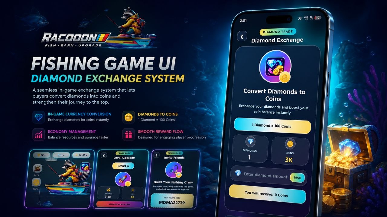 Fishing Game Diamond Exchange Screen